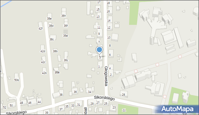 Zabrze, Głogowska, 3, mapa Zabrza