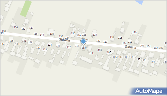 Zajączki Drugie, Główna, 113, mapa Zajączki Drugie