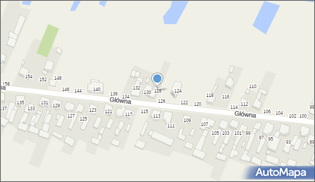 Zajączki Drugie, Główna, 128, mapa Zajączki Drugie