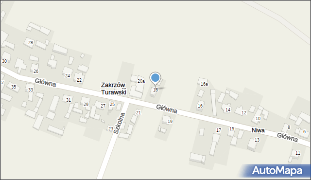 Zakrzów Turawski, Główna, 18, mapa Zakrzów Turawski