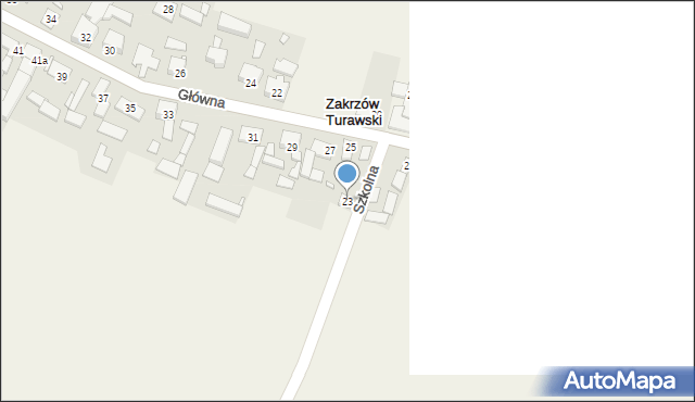 Zakrzów Turawski, Główna, 23, mapa Zakrzów Turawski