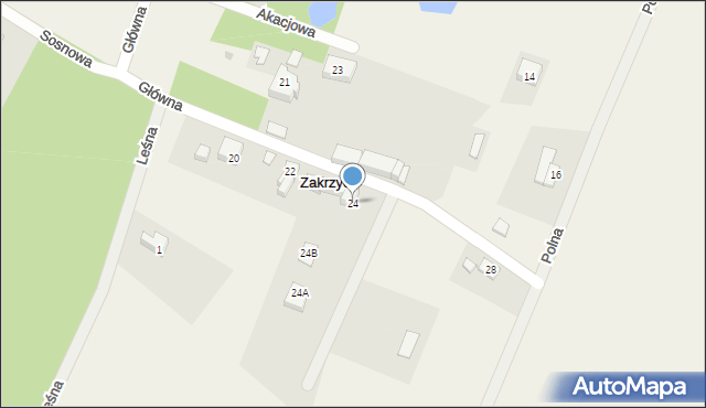 Zakrzyce, Główna, 24, mapa Zakrzyce