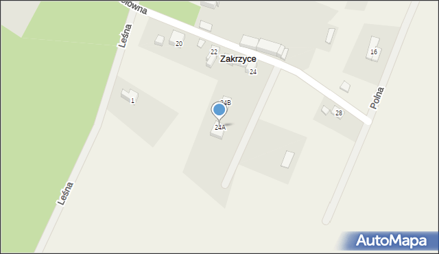 Zakrzyce, Główna, 24A, mapa Zakrzyce