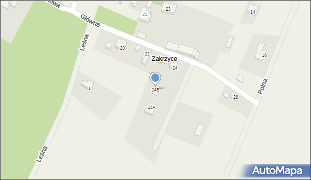 Zakrzyce, Główna, 24B, mapa Zakrzyce