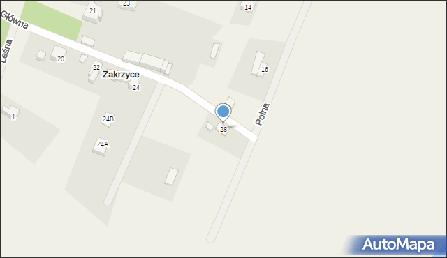 Zakrzyce, Główna, 28, mapa Zakrzyce