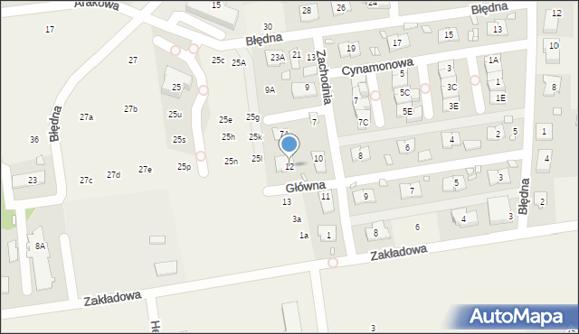 Zamienie, Główna, 12, mapa Zamienie