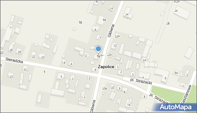 Zapolice, Główna, 5a, mapa Zapolice