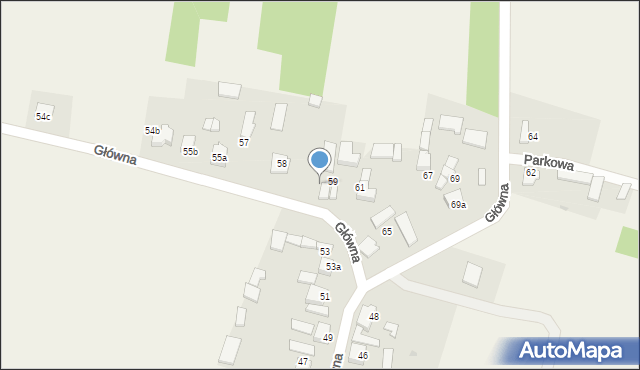 Zawada, Główna, 59a, mapa Zawada