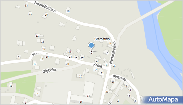 Zawichost, Głęboka, 5, mapa Zawichost