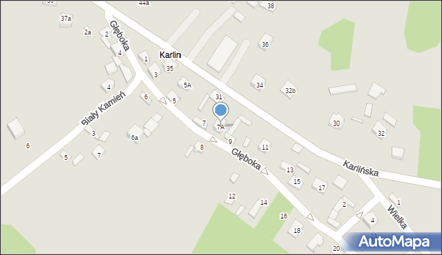 Zawiercie, Głęboka, 7A, mapa Zawiercie