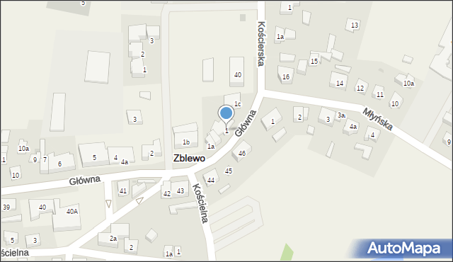 Zblewo, Główna, 1, mapa Zblewo