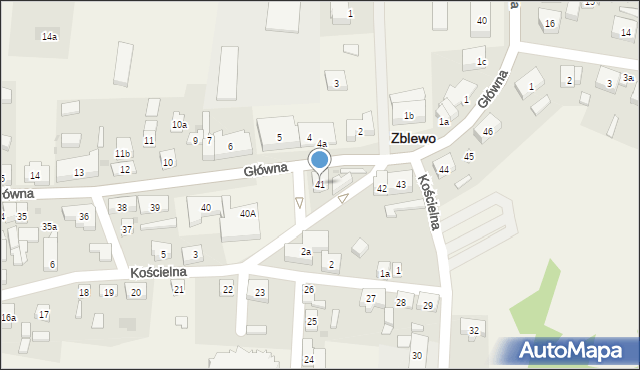 Zblewo, Główna, 41, mapa Zblewo