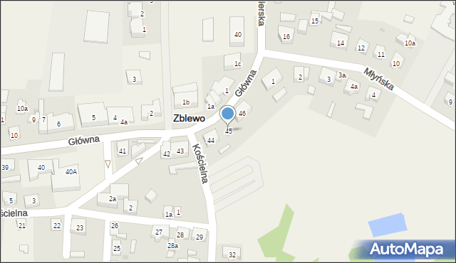 Zblewo, Główna, 45, mapa Zblewo