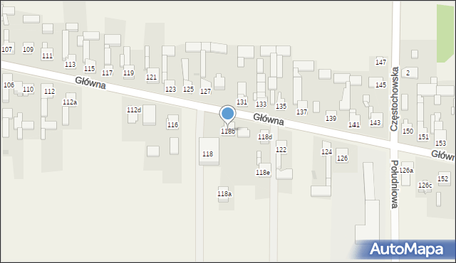 Zendek, Główna, 118b, mapa Zendek