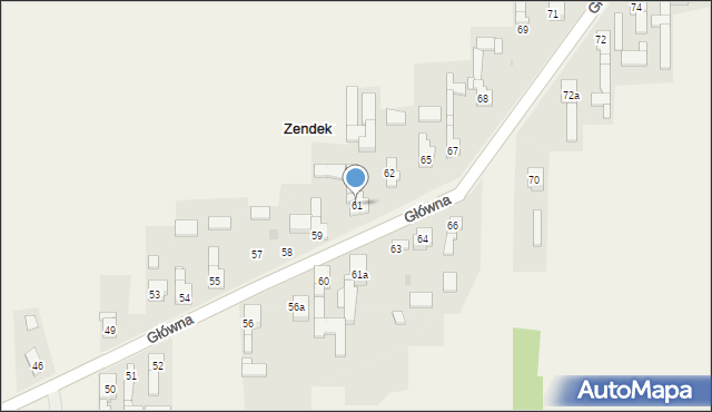 Zendek, Główna, 61, mapa Zendek