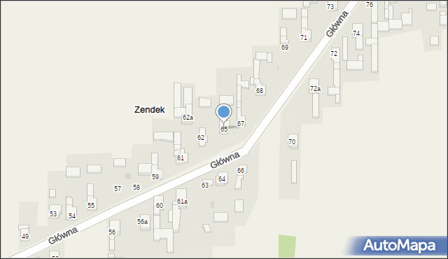 Zendek, Główna, 65, mapa Zendek