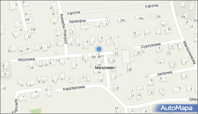 Zielonki, Główna, 18, mapa Zielonki