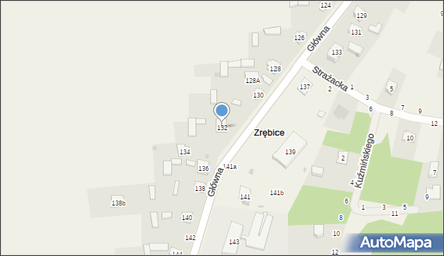 Zrębice, Główna, 132, mapa Zrębice