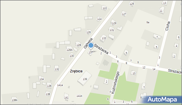 Zrębice, Główna, 137, mapa Zrębice