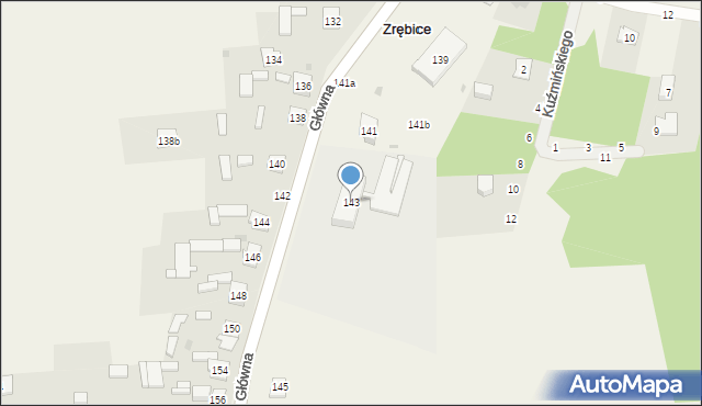 Zrębice, Główna, 143, mapa Zrębice