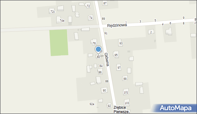 Zrębice, Główna, 82, mapa Zrębice