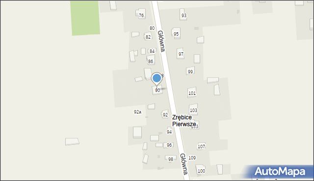 Zrębice, Główna, 90, mapa Zrębice