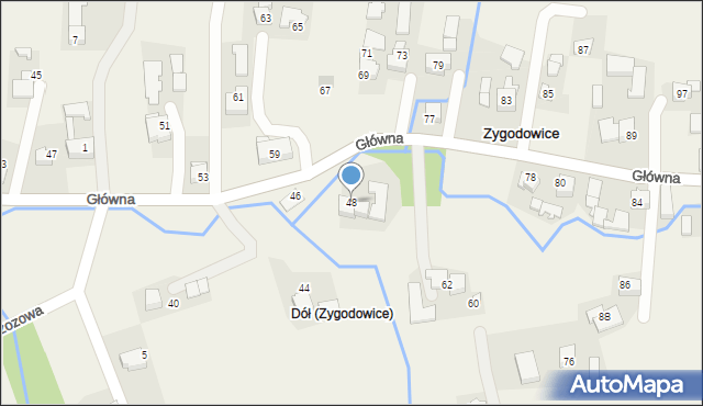 Zygodowice, Główna, 48, mapa Zygodowice