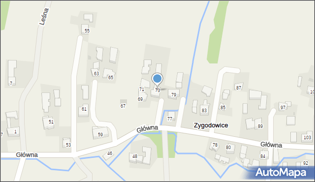 Zygodowice, Główna, 73, mapa Zygodowice