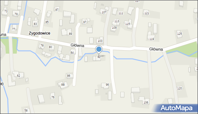 Zygodowice, Główna, 92, mapa Zygodowice