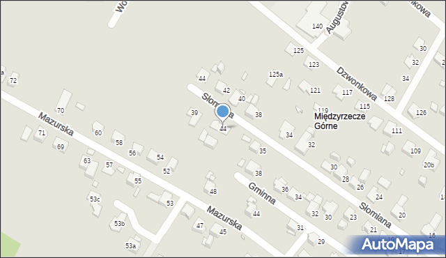 Bielsko-Biała, Gminna, 44, mapa Bielsko-Białej