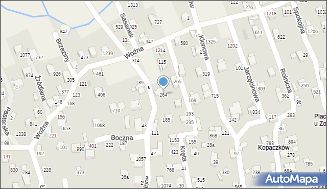 Buczkowice, Gminna, 264, mapa Buczkowice