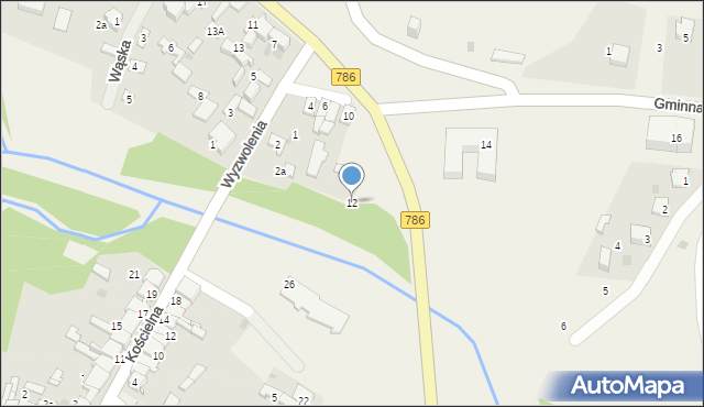 Mstów, Gminna, 12, mapa Mstów