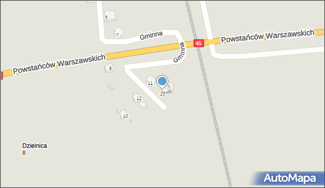 Opole, Gminna, 13, mapa Opola