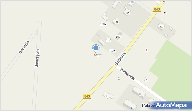 Pokrówka, Gminna, 104, mapa Pokrówka