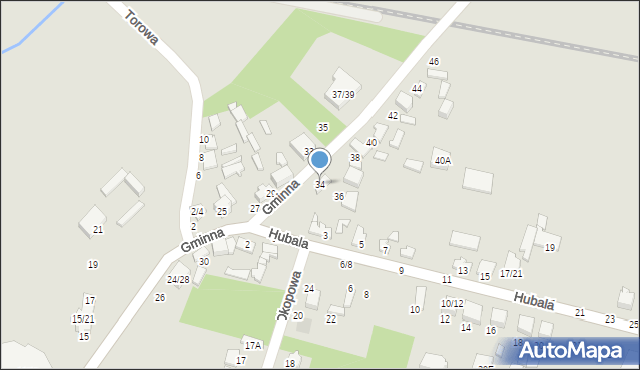 Tomaszów Mazowiecki, Gminna, 34, mapa Tomaszów Mazowiecki