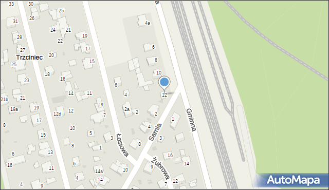 Trzciniec, Gminna, 12, mapa Trzciniec