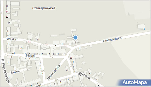 Czerniejewo, Gnieźnieńska, 2, mapa Czerniejewo