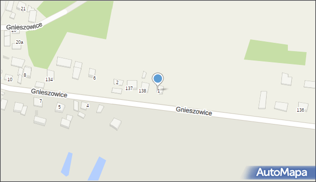 Gnieszowice, Gnieszowice, 1, mapa Gnieszowice