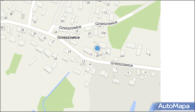 Gnieszowice, Gnieszowice, 10, mapa Gnieszowice