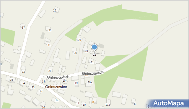 Gnieszowice, Gnieszowice, 22, mapa Gnieszowice
