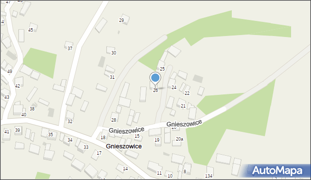 Gnieszowice, Gnieszowice, 26, mapa Gnieszowice