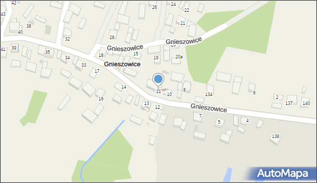 Gnieszowice, Gnieszowice, 3, mapa Gnieszowice