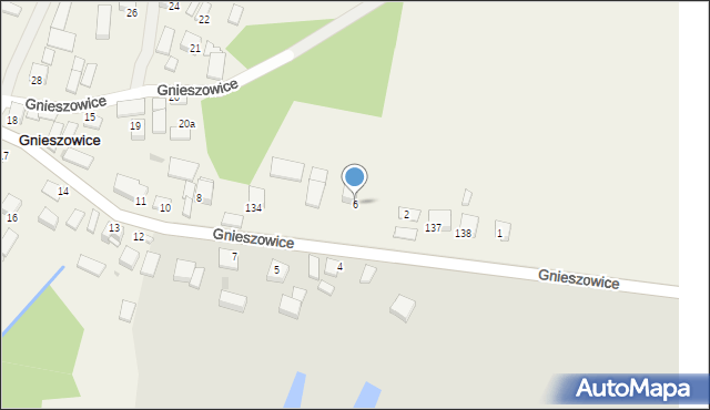 Gnieszowice, Gnieszowice, 6, mapa Gnieszowice