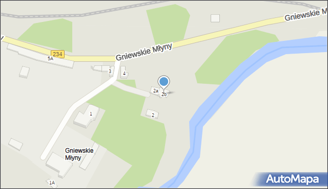 Gniew, Gniewskie Młyny, 2b, mapa Gniew