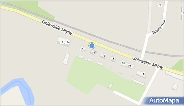 Gniew, Gniewskie Młyny, 6a, mapa Gniew