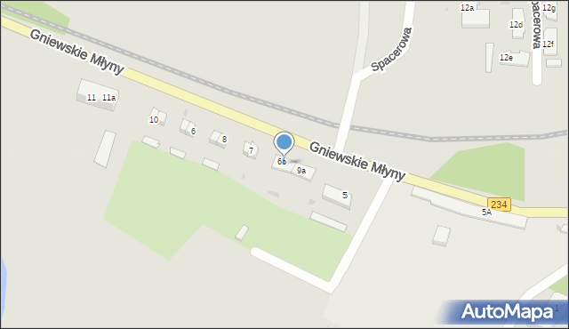 Gniew, Gniewskie Młyny, 9, mapa Gniew