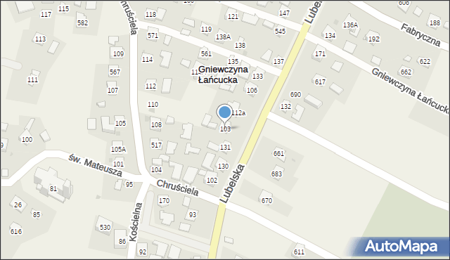 Gniewczyna Łańcucka, Gniewczyna Łańcucka, 103, mapa Gniewczyna Łańcucka