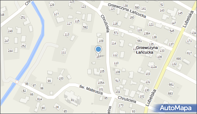 Gniewczyna Łańcucka, Gniewczyna Łańcucka, 107, mapa Gniewczyna Łańcucka