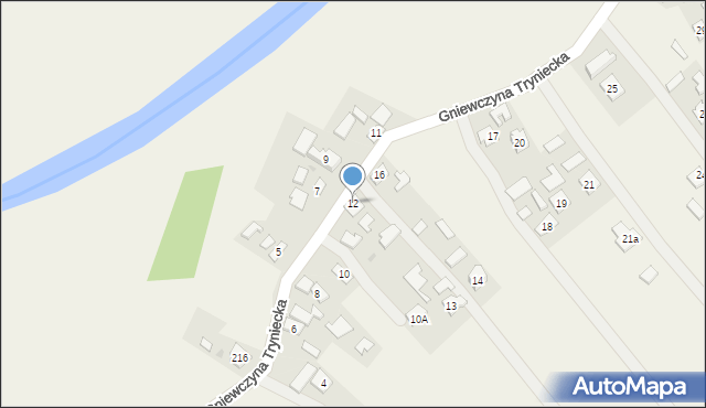 Gniewczyna Tryniecka, Gniewczyna Tryniecka, 12, mapa Gniewczyna Tryniecka