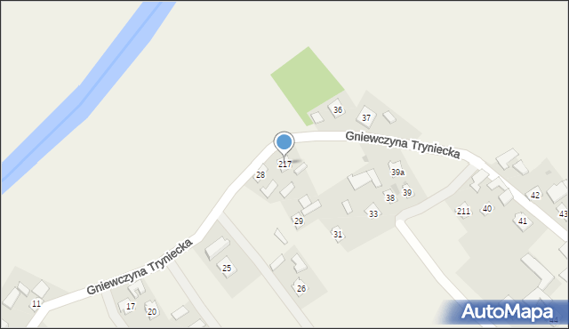 Gniewczyna Tryniecka, Gniewczyna Tryniecka, 217, mapa Gniewczyna Tryniecka